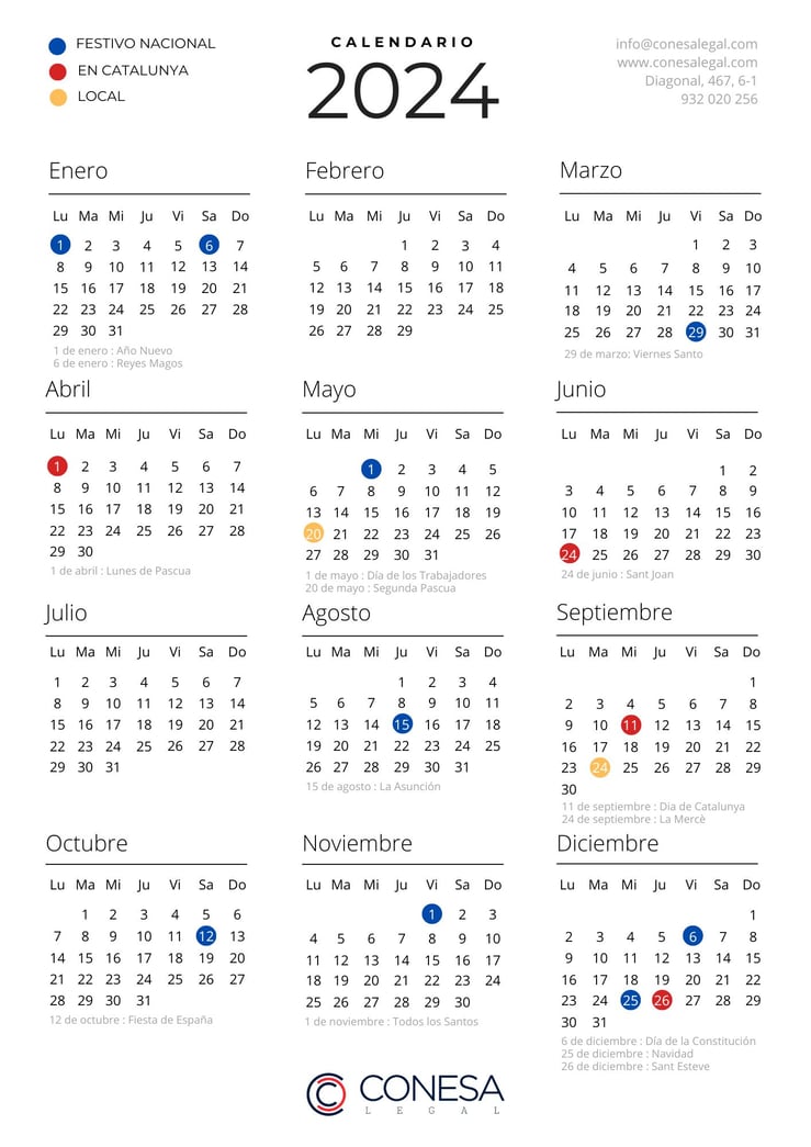Calendario laboral 2024