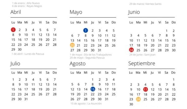 Barcelona Work Calendar 2024