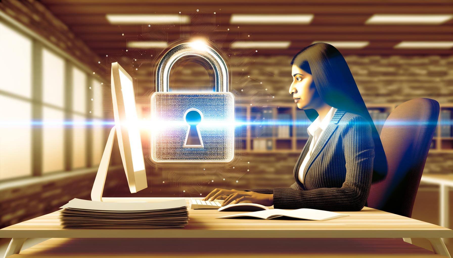 Responsable de protección de datos revisando la seguridad de una empresa